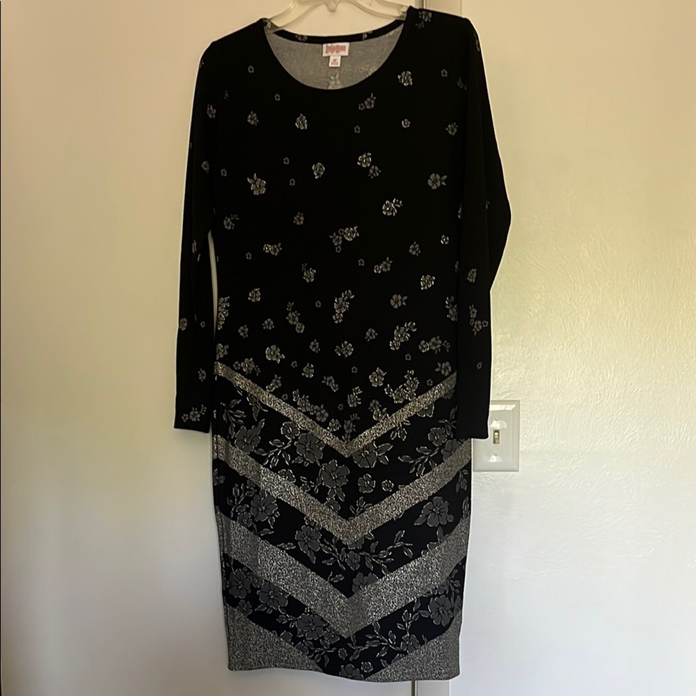 Lularoe Floral Black and Gray Dress